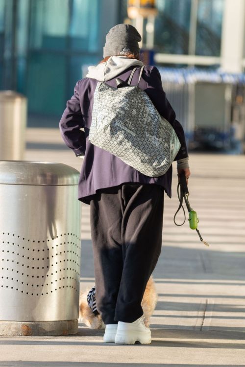 Vanessa Hudgens with Her Dog at JFK Airport in New York 2020/11/16