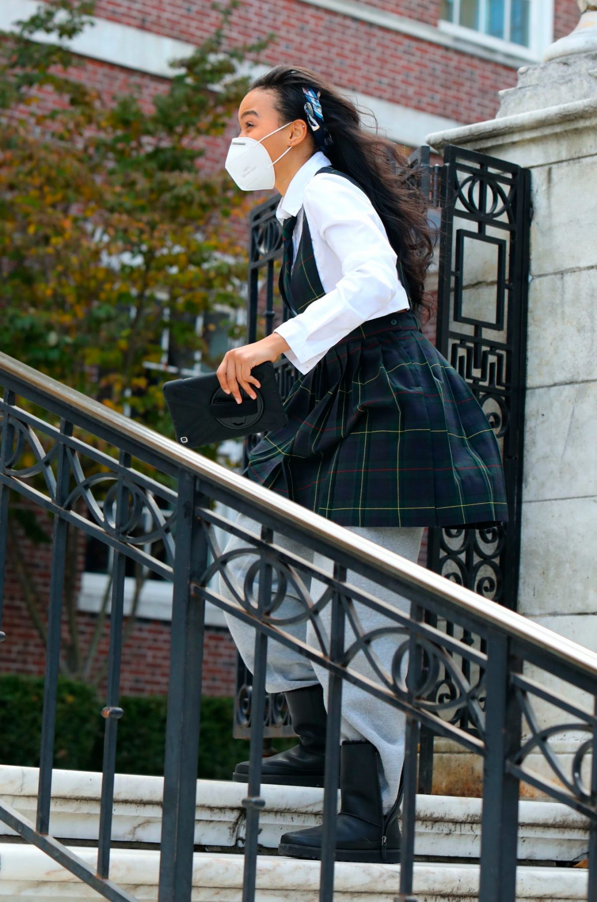 Whitney Peak on the Set of Gossip Girl in New York 2020/11/23