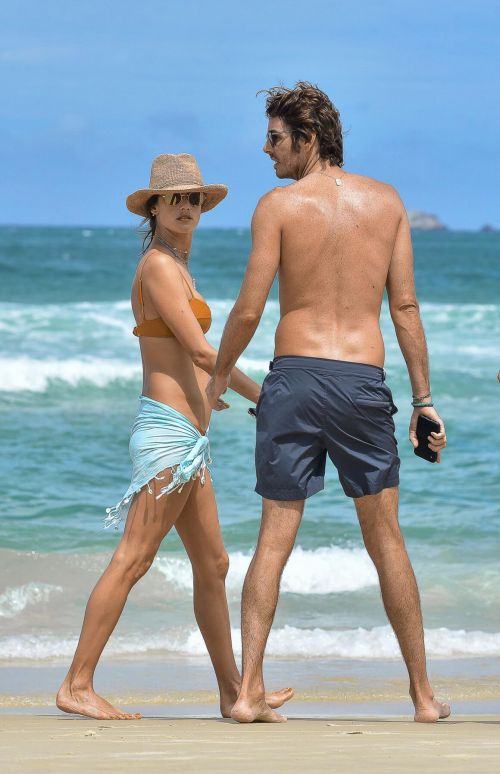 Alessandra Ambrosio in Bikini and Nicolo Oddi at Brava Beach in Florianopolis 12/03/2020 4