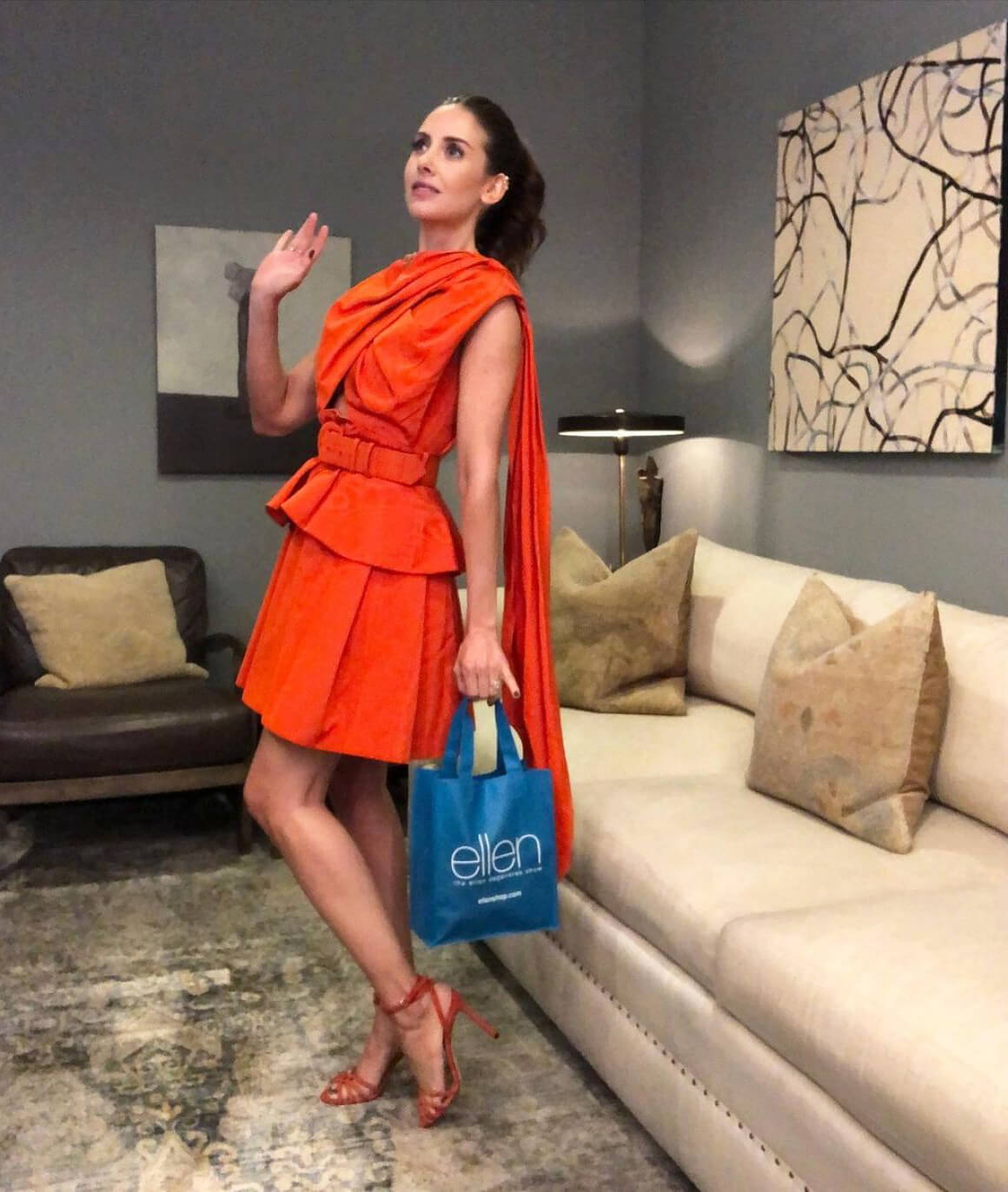 Alison Brie in Dark Orange Outfit - Instagram Photos 12/01/2020