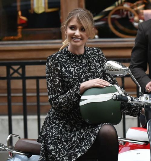 Amy Hart on the Set of Commercial for Velo Scooters in London 11/30/2020 1
