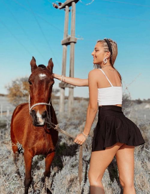 Angeles Watters in White and Black Short Skirt - Instagram Photos 11/30/2020 2
