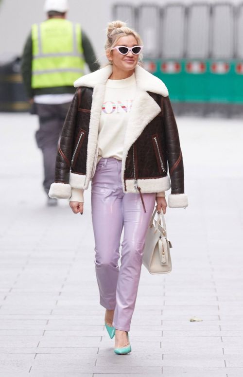 Ashley Roberts in Shearling Coat Arrives at Heart Radio Studios in London 12/02/2020 3