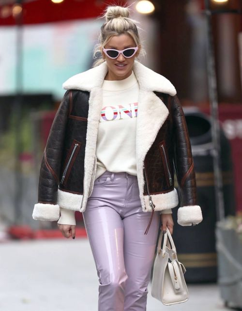 Ashley Roberts in Shearling Coat Arrives at Heart Radio Studios in London 12/02/2020 4