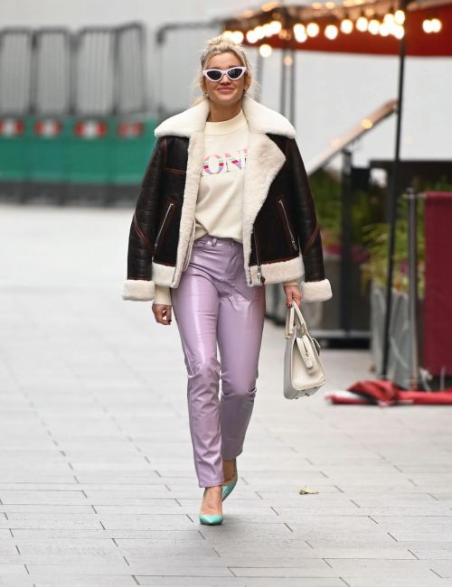 Ashley Roberts in Shearling Coat Arrives at Heart Radio Studios in London 12/02/2020 5