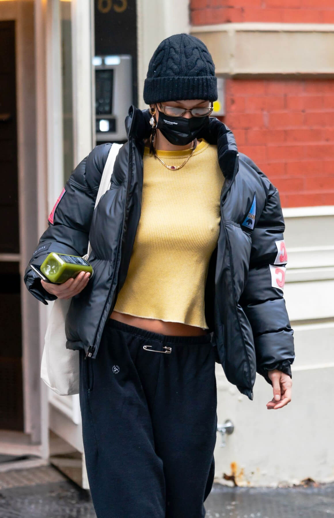 Bella Hadid in Yellow Top Out and About in New York 12/05/2020 4