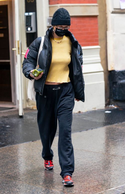 Bella Hadid in Yellow Top Out and About in New York 12/05/2020 6
