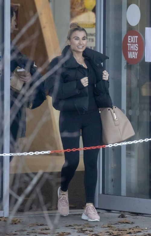 Billie Faiers in Black Puffer Jacket with Tights Leaves Slough Ice Rink 12/02/2020 8