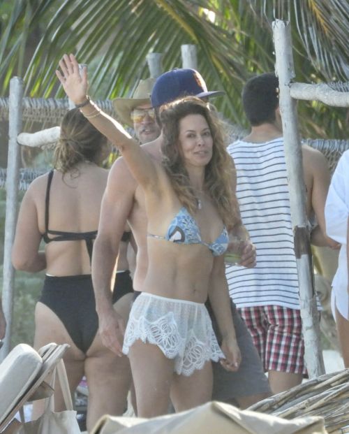 Brooke Burke in Bikini with her Boyfriend at a Beach in Tulum 11/28/2020