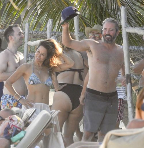 Brooke Burke in Bikini with her Boyfriend at a Beach in Tulum 11/28/2020