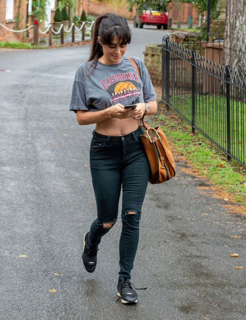 Casey Batchelor in Short Top with Black Ripped Jeans Out and About in Hertfordshire 12/02/2020 4