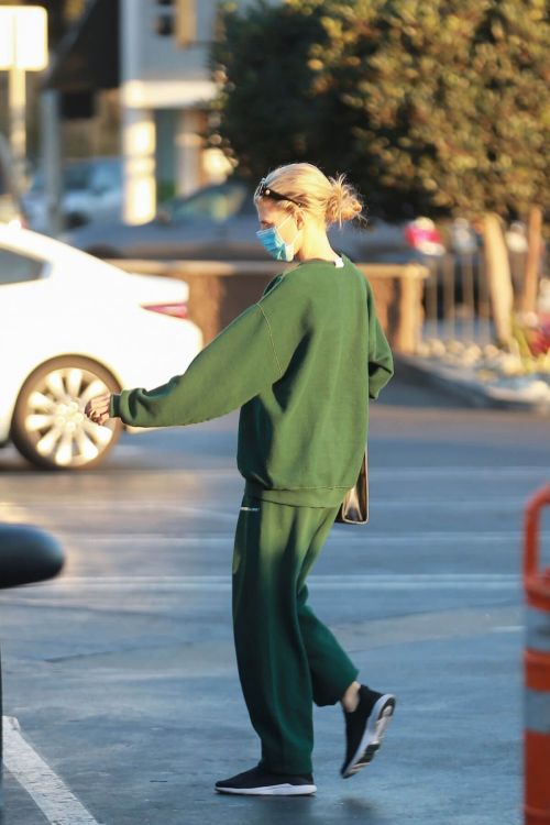 Charlotte McKinney in Green Winter Outfit Out Shopping in Santa Monica 11/24/2020 2