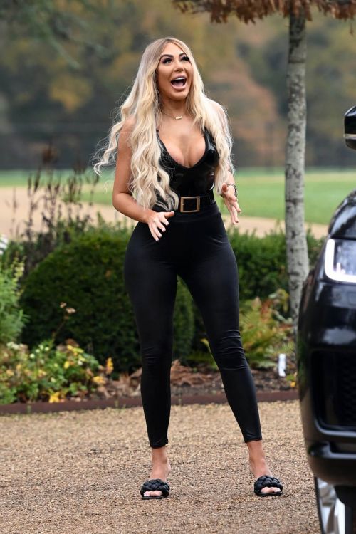 Chloe Ferry flashes her cleavage on the Set of Celebs Go Dating in Sussex 11/23/2020 7