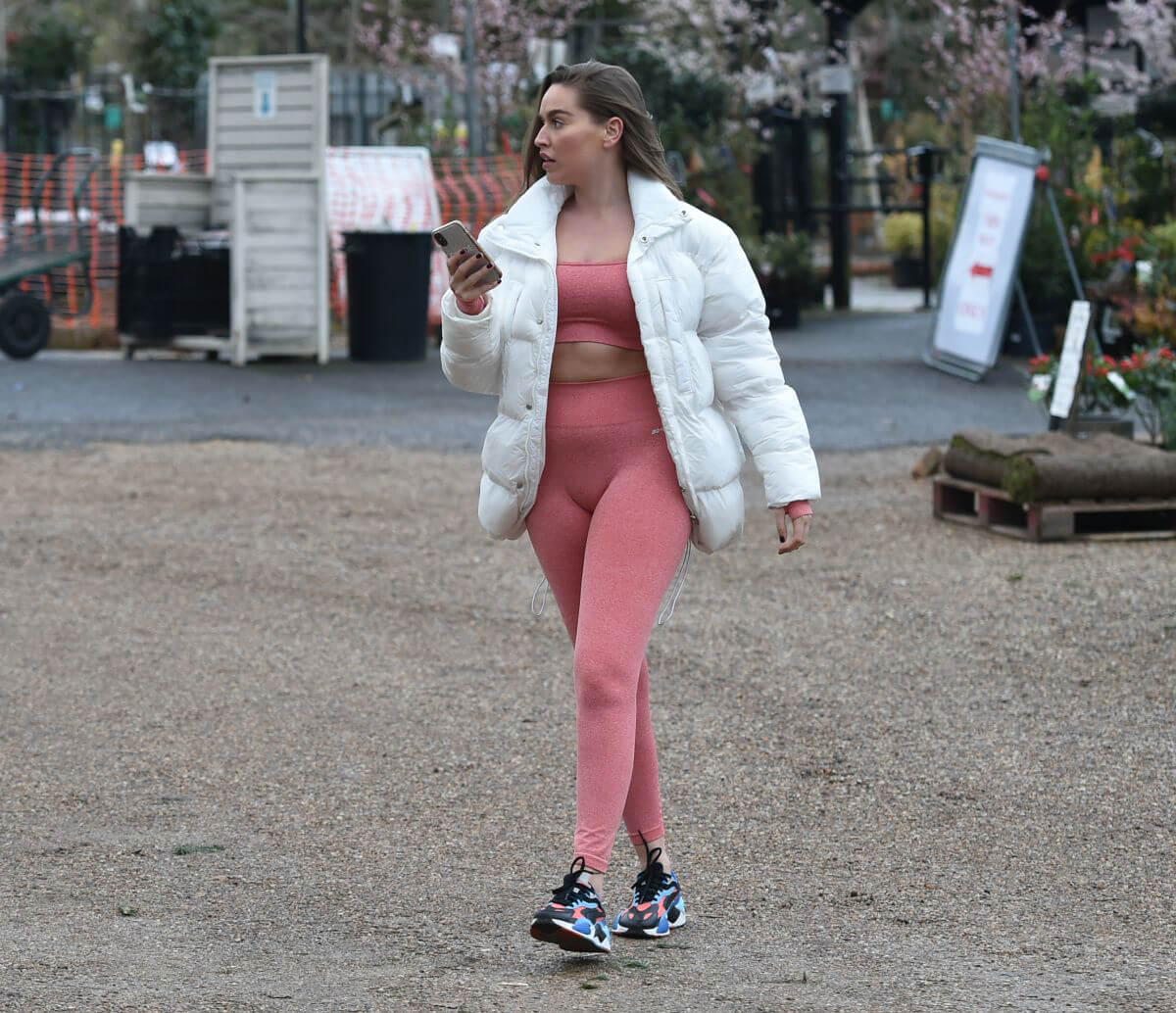 Chloe Ross in Pink Tights Out Shopping at Chigwell Garden Centre 11/25/2020
