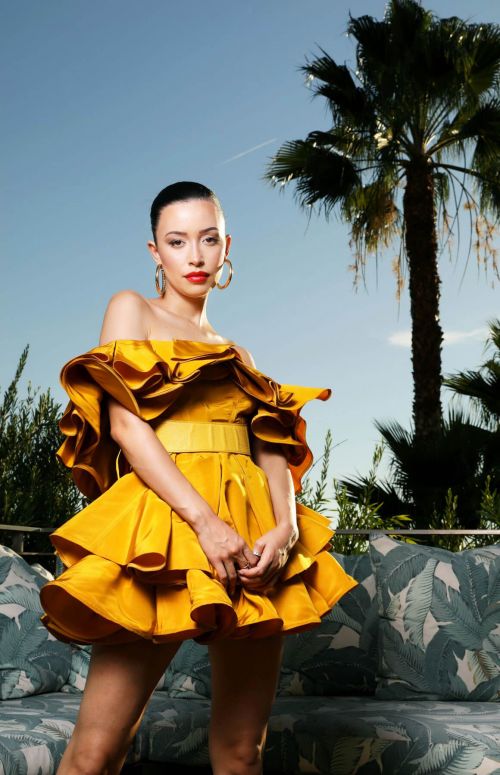 Christian Serratos in Mustard Off-Shoulder Dress During Photoshoot for LA Times, November 2020 3