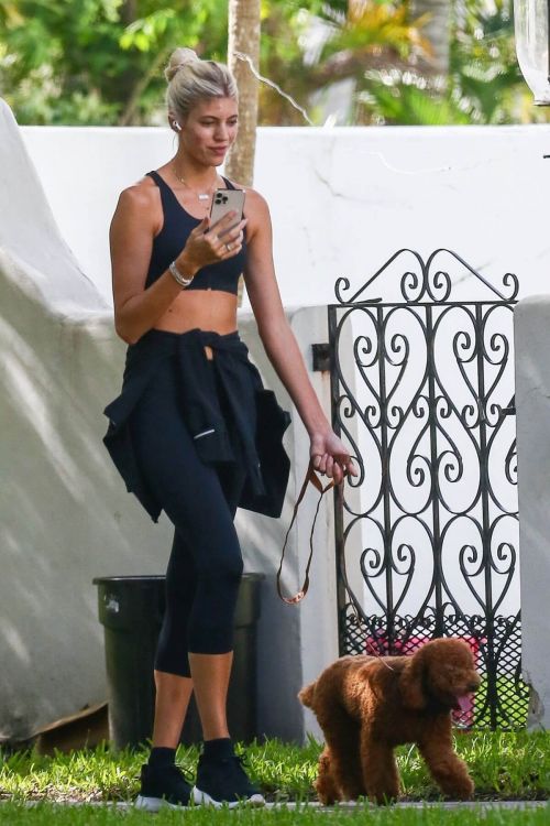 Devon Windsor flashes her abs Out with her Dog in Miami 11/24/2020