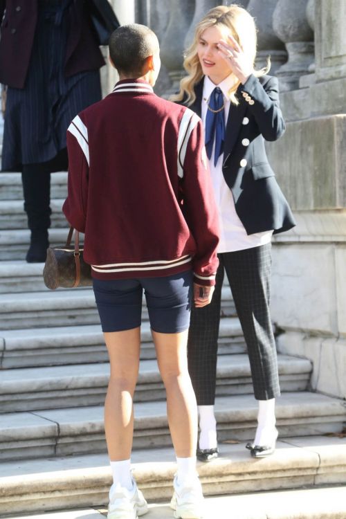 Emily Alyn Lind on the Set of Gossip Girl in New York 11/24/2020 4