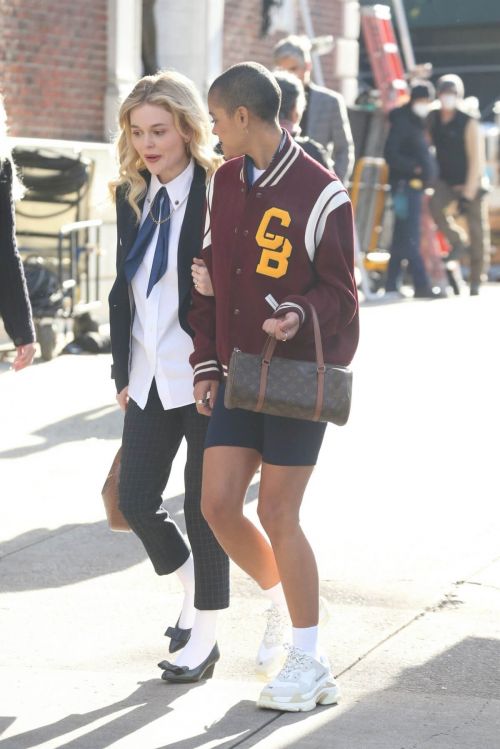 Emily Alyn Lind on the Set of Gossip Girl in New York 11/24/2020 5