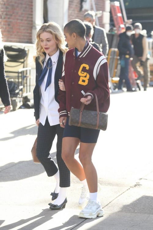 Emily Alyn Lind on the Set of Gossip Girl in New York 11/24/2020 3