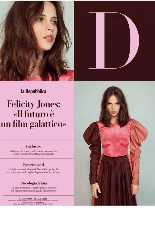 Felicity Jones in D La Repubblica Magazine, December 2020