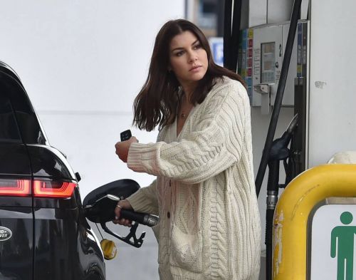 Imogen Thomas flashes her beautiful legs at a Gas Station in London 11/24/2020