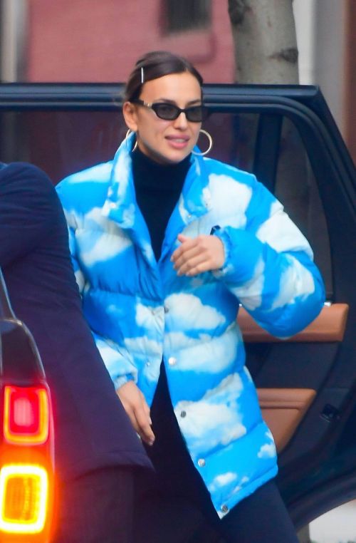 Irina Shayk seen in Puffed Sky Jacket Out in New York 11/24/2020 3