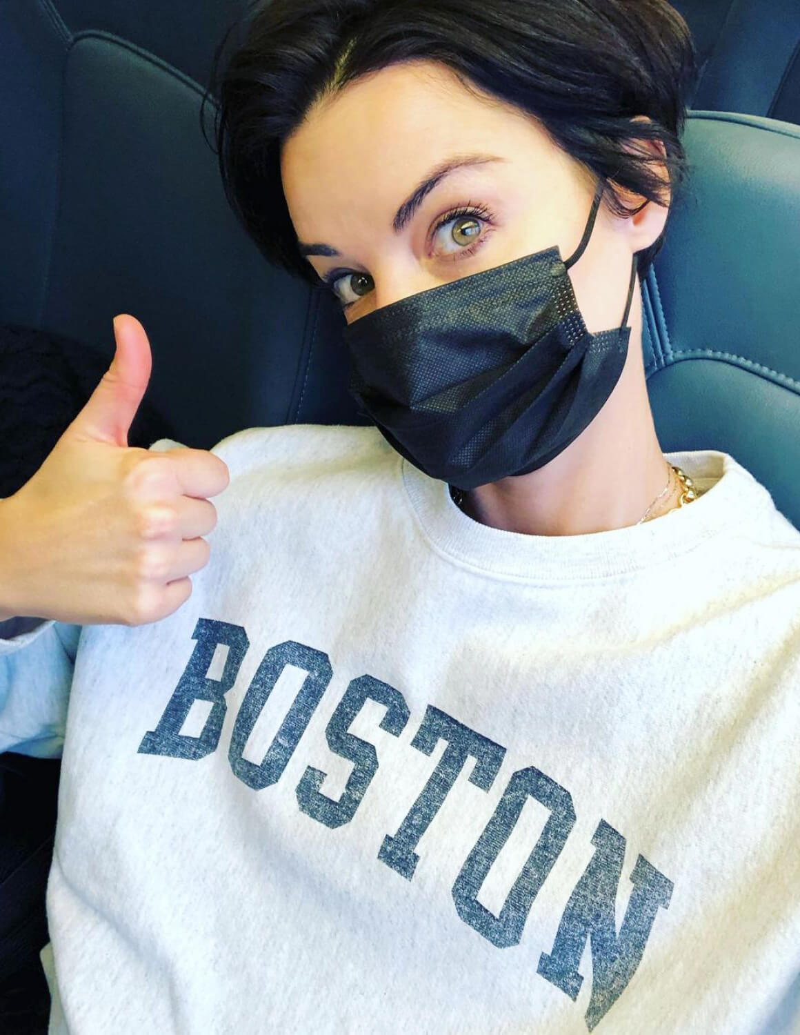 Jaimie Alexander wearing Black Face Mask - Instagram Photos 12/05/2020
