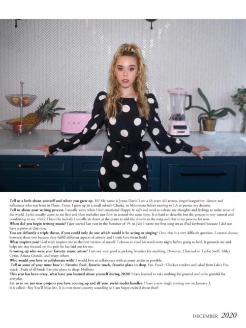 Jenna Davis Photoshoot in Teen A-list Magazine, December 2020 2