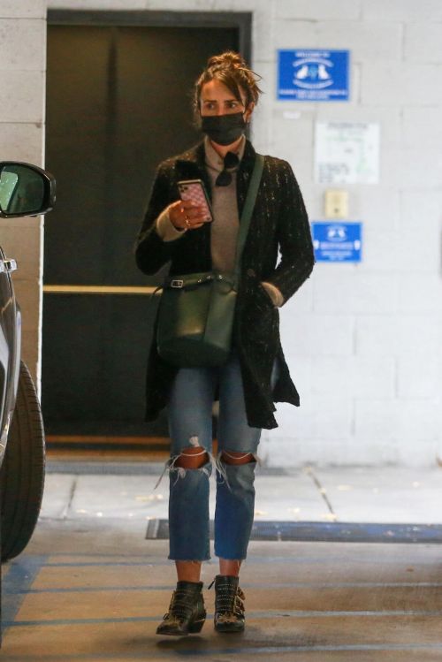 Jordana Brewster seen in Ripped Jeans Leaves a Vet Clinic in Westwood 11/25/2020 4