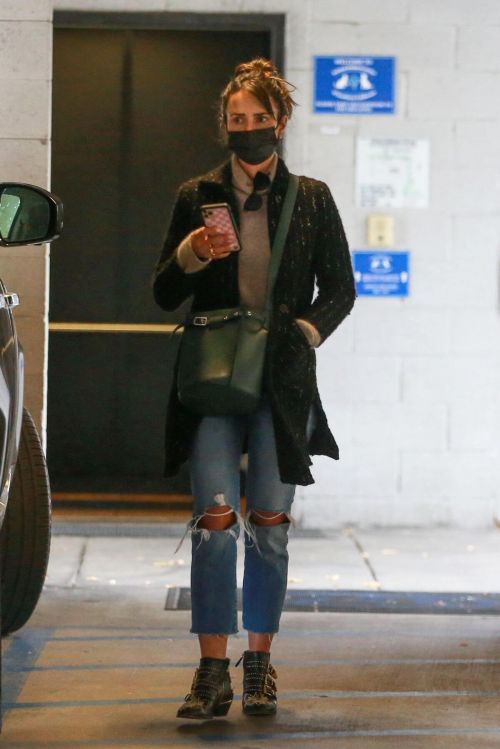 Jordana Brewster seen in Ripped Jeans Leaves a Vet Clinic in Westwood 11/25/2020 2