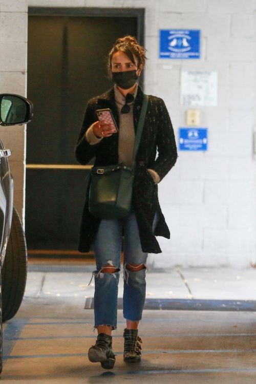 Jordana Brewster seen in Ripped Jeans Leaves a Vet Clinic in Westwood 11/25/2020 3
