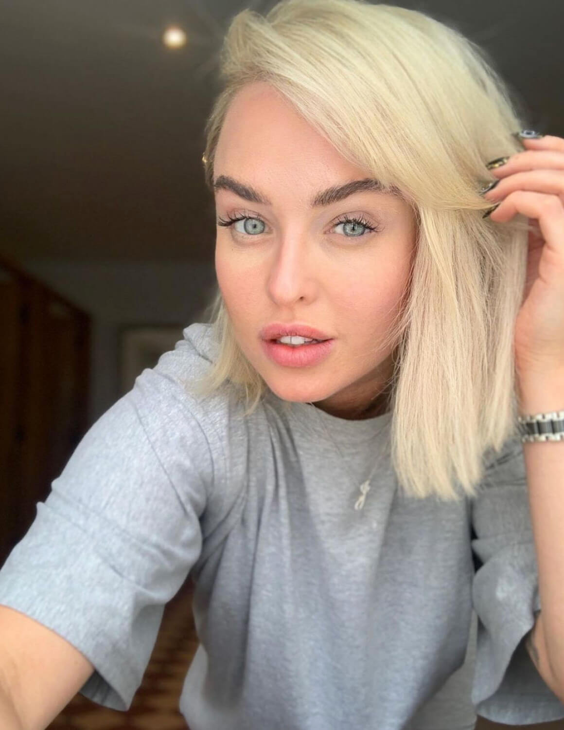 Jorgie Porter in Grey Tops and Shorts - Instagram Photos 12/04/2020