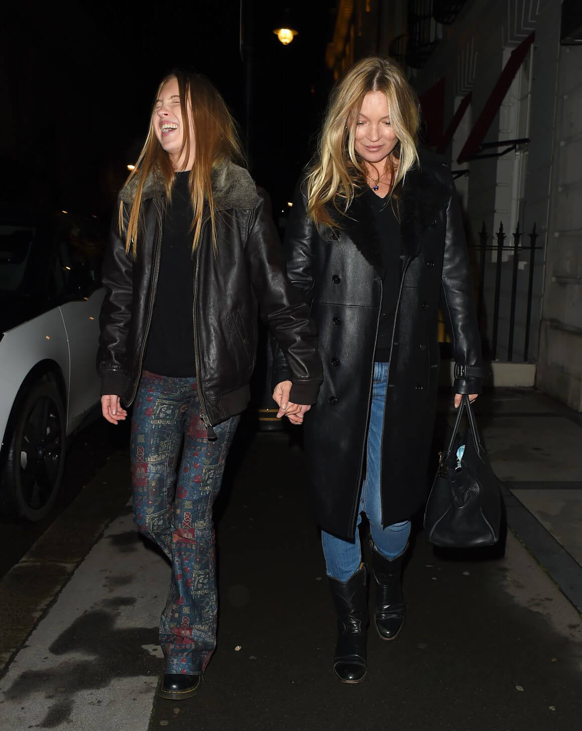 Kate Moss and Lila Grace Moss Sisters Night Out in Mayfair 12/04/2020