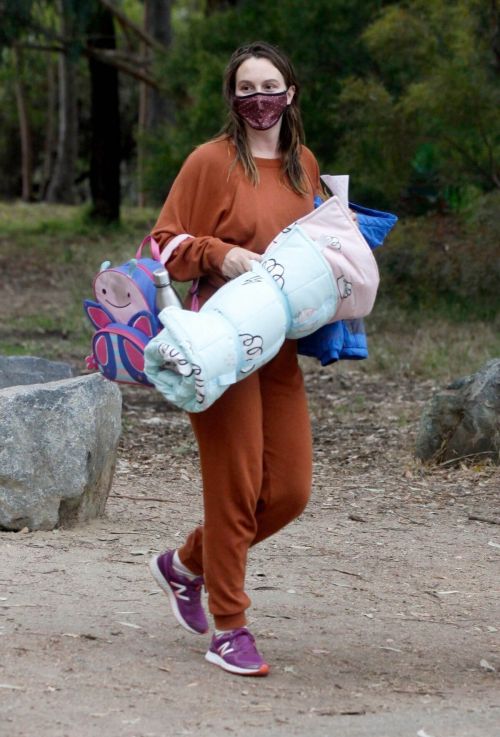 Leighton Meester in Reddish Brown Outfit Out at a Park in Los Angeles 11/23/2020
