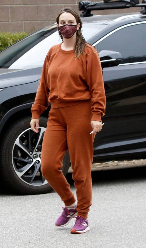 Leighton Meester in Reddish Brown Outfit Out at a Park in Los Angeles 11/23/2020 1