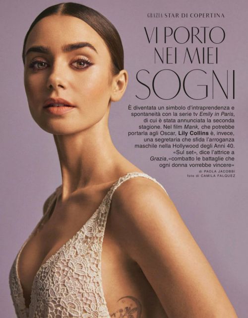 Lily Collins on the Cover of Grazia Magazine, Italy December 2020
