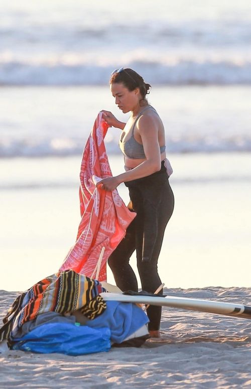 Michelle Rodriguez in Grey Bikini Surfing in Malibu 12/03/2020 9