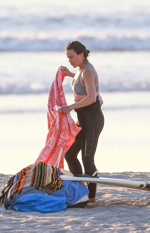 Michelle Rodriguez in Grey Bikini Surfing in Malibu 12/03/2020 8
