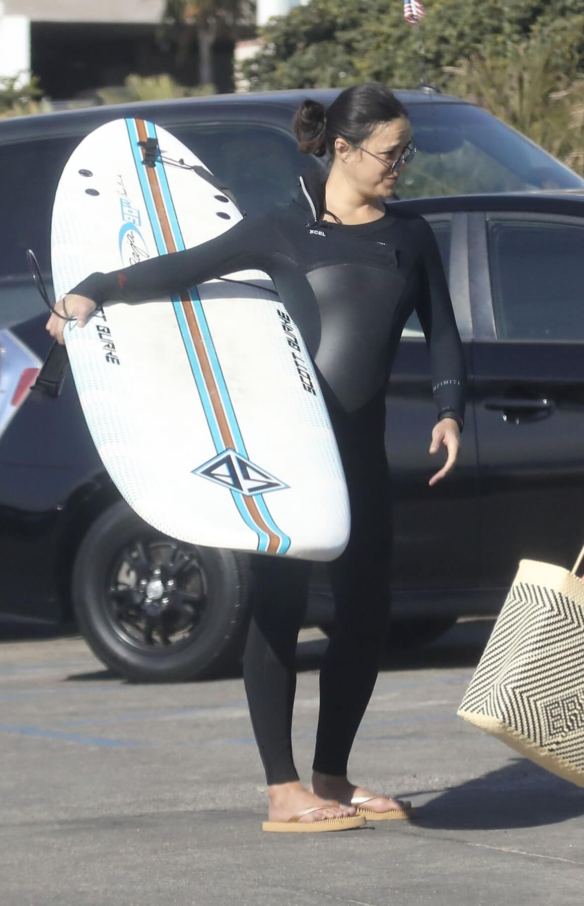 Michelle Rodriguez in Surfing in Malibu Beach 12/03/2020
