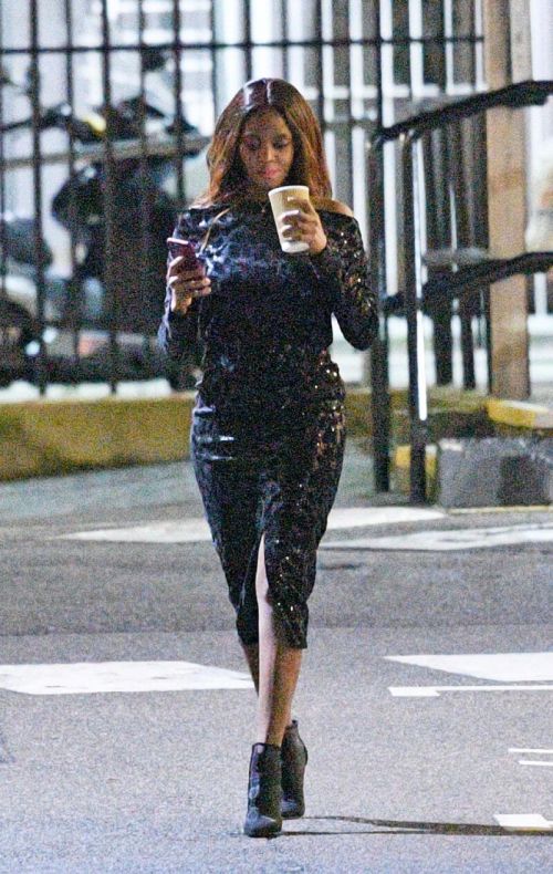 Oti Mabuse seen in Beautiful Off Shoulder Dress at a Studio in London 11/25/2020 2