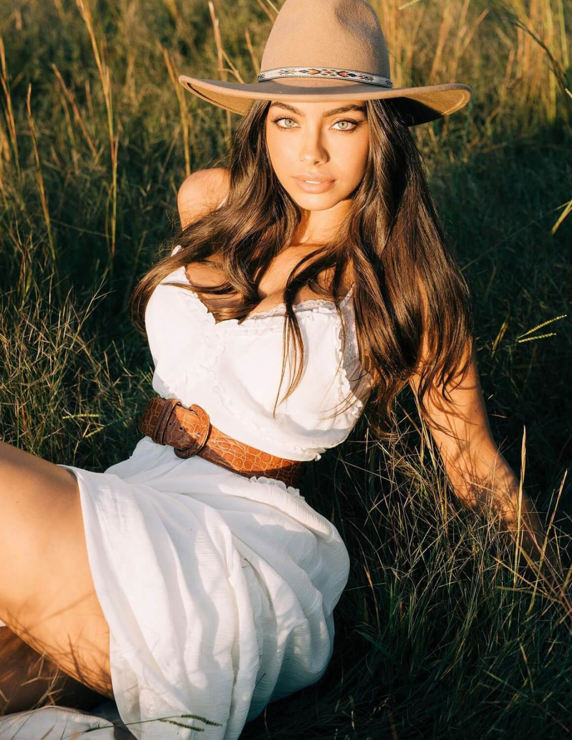 Priscilla Huggins Ortiz in White Dress Outdoor Photoshoot - Instagram Photos 04/12/2020