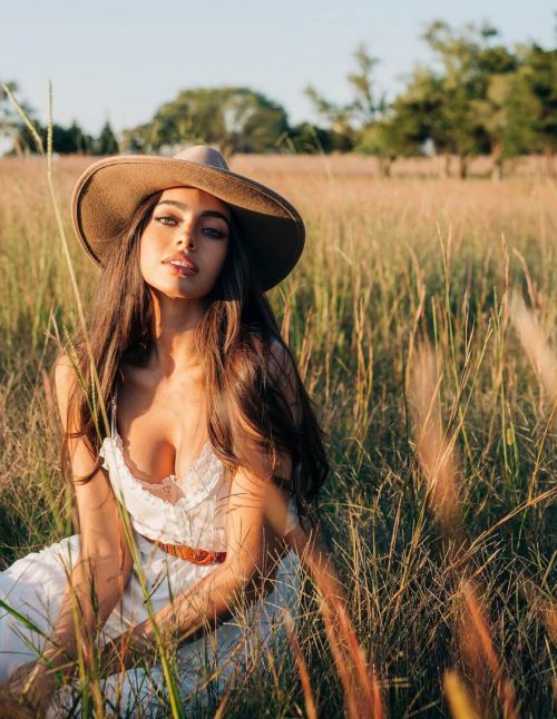 Priscilla Huggins Ortiz in White Dress Outdoor Photoshoot - Instagram Photos 04/12/2020