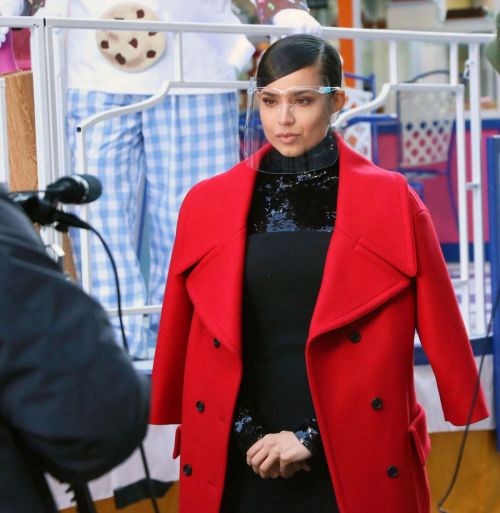 Sofia Carson Filming for Macy