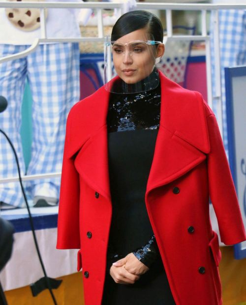Sofia Carson Filming for Macy