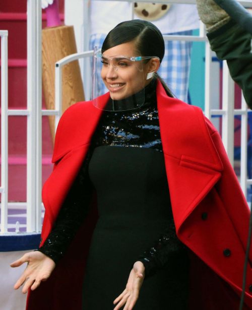 Sofia Carson Filming for Macy