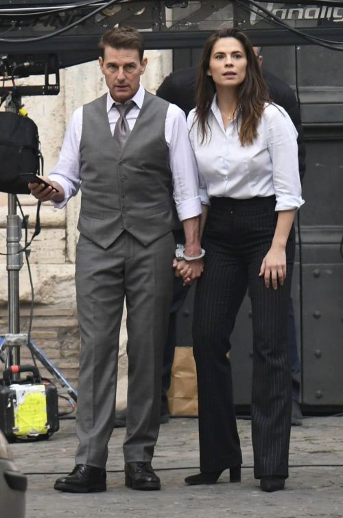 Tom Cruise and Hayley Atwell on the Set of Mission Impossible 7 in Rome 11/24/2020 11