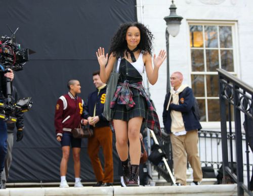 Whitney Peak on the Set of Gossip Girl on in New York 12/01/2020 1