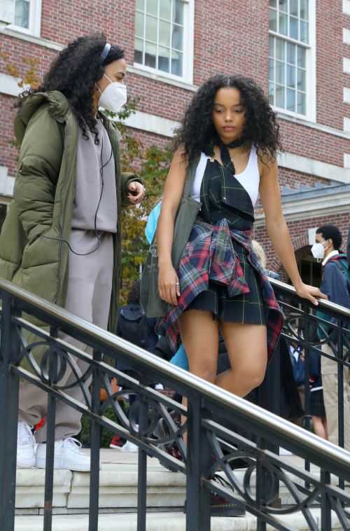 Whitney Peak on the Set of Gossip Girl on in New York 12/01/2020 2