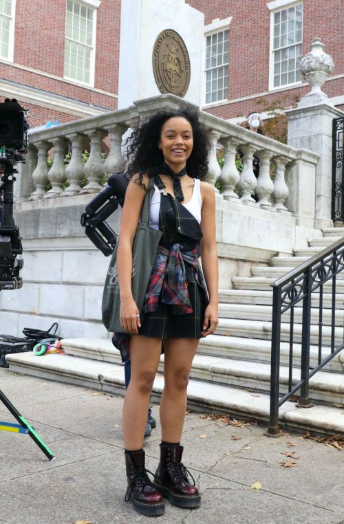 Whitney Peak on the Set of Gossip Girl on in New York 12/01/2020 3