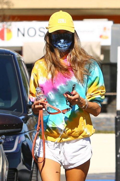 Alessandra Ambrosio Style in Colorful Top and White Bottom in Los Angeles 02/23/2021 6